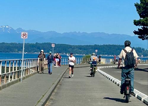 Alki Point Healthy Street with people walking and biking