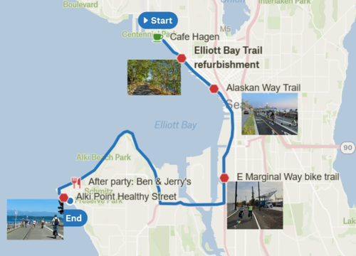 Waterfront Celebration Bike Tour Route Map