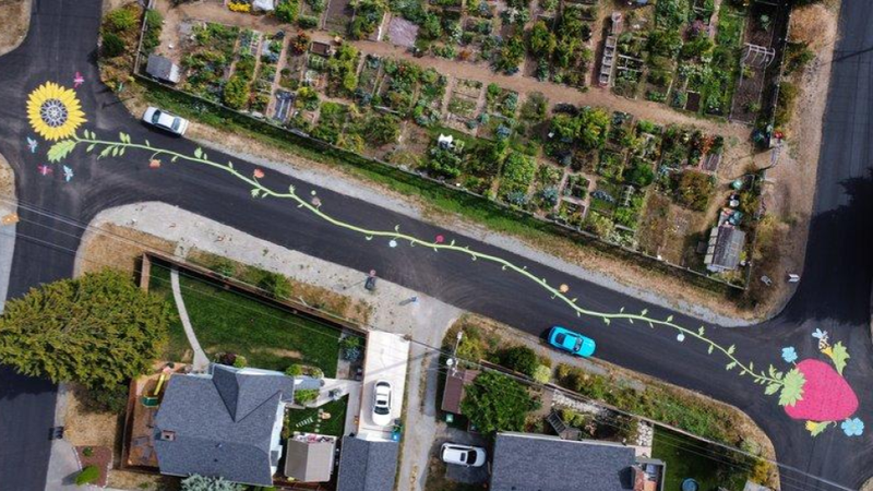 NW Greenways Street Mural: Evanston/101st-102nd