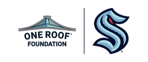 One Roof Foundation and Seattle Kraken logos