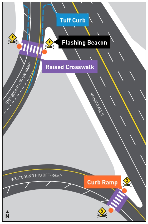 Safer Crossings Near the I-90 ramps on Rainier Ave